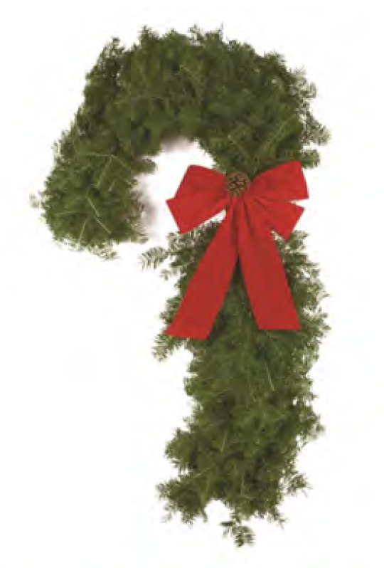 Candy Cane Balsam Wreath - Decorated (approx 36
